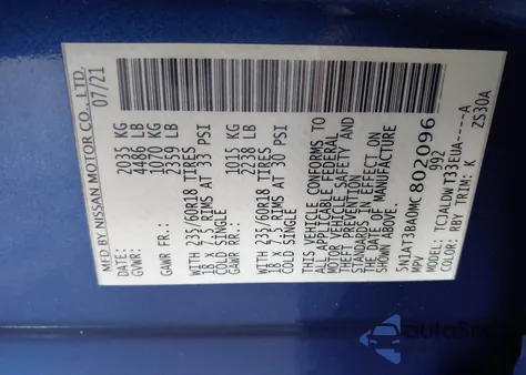 2021 Nissan Rogue Sv Fwd from USA, damaged, VIN 5N1AT3BA0MC802096